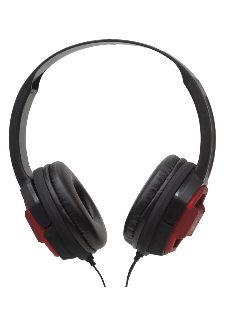 كايان سماعات كايان KN-802 ستيريو هاي فاي مع صوت جهير إضافي - سماعة رأس سلكية فوق الأذن مع موصل 3.5 مم، صوت عالي الدقة، حزام رأس مريح، وتصميم قابل للطي - أسود / أحمر - Image 4