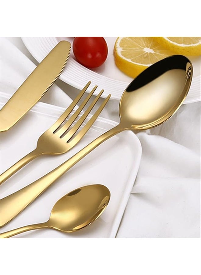 Arshia Premium Stainless Steel Cutlery Sets 50pcs matte gold - Image 3