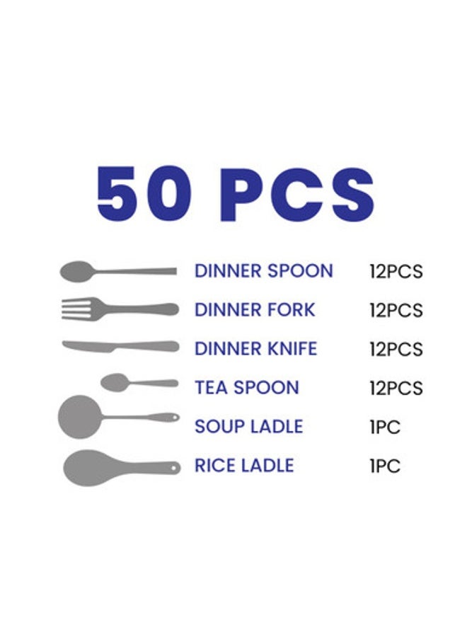 Arshia Premium Stainless Steel Cutlery Sets 50pcs matte gold - Image 5