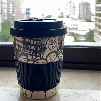 QWIRK Mumbai Local EcoFriendly Bamboo Coffee Cup Fun Designs Durable TravelReady - Image 3
