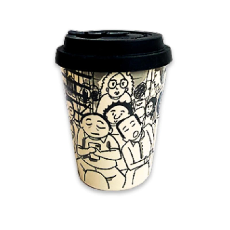 QWIRK Mumbai Local EcoFriendly Bamboo Coffee Cup Fun Designs Durable TravelReady - Image 1