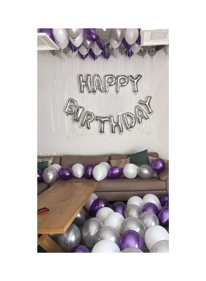 NIBEMINENT 63-Pack Solid Happy Birthday Foil Latter with Balloon - Image 1
