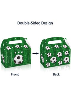 DecoLoral DECOR ME DecoLoral Football Soccer Goodie Bag Soccer Party Favor Bag  Soccer Treat Candy Bags Football Snack Bags Soccer Box Paper Print Gift Bags  - Image 4