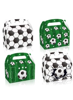 DecoLoral DECOR ME DecoLoral Football Soccer Goodie Bag Soccer Party Favor Bag  Soccer Treat Candy Bags Football Snack Bags Soccer Box Paper Print Gift Bags  - Image 1