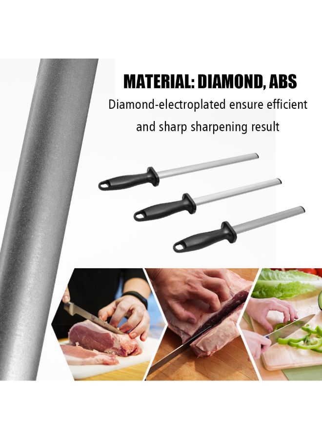 NIBEMINENT Diamond Coated Oval Steel Sharpener Rod Grey/Black 0.179kg  - Image 5