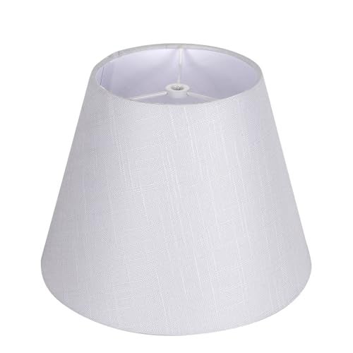 ALUCSET White Lamp Shade, ALUCSET Barrel TC Cloth Small Lampshade for Table Lamp and Floor Light, 6x10x7.5", Natural Linen Hand Crafted, Spider - Image 1