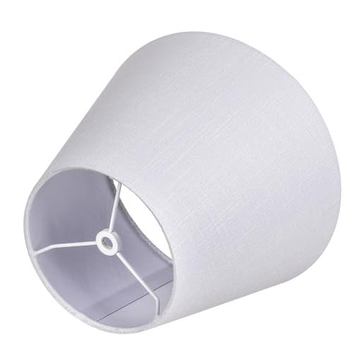 ALUCSET White Lamp Shade, ALUCSET Barrel TC Cloth Small Lampshade for Table Lamp and Floor Light, 6x10x7.5", Natural Linen Hand Crafted, Spider - Image 5