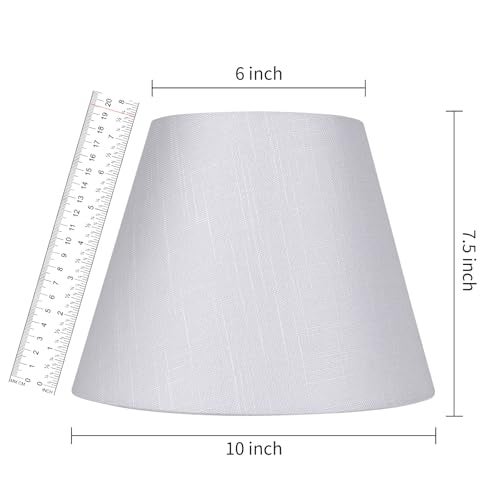 ALUCSET White Lamp Shade, ALUCSET Barrel TC Cloth Small Lampshade for Table Lamp and Floor Light, 6x10x7.5", Natural Linen Hand Crafted, Spider - Image 3