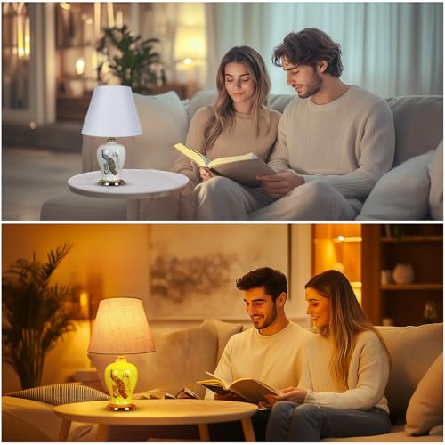 ALUCSET White Lamp Shade, ALUCSET Barrel TC Cloth Small Lampshade for Table Lamp and Floor Light, 6x10x7.5", Natural Linen Hand Crafted, Spider - Image 2