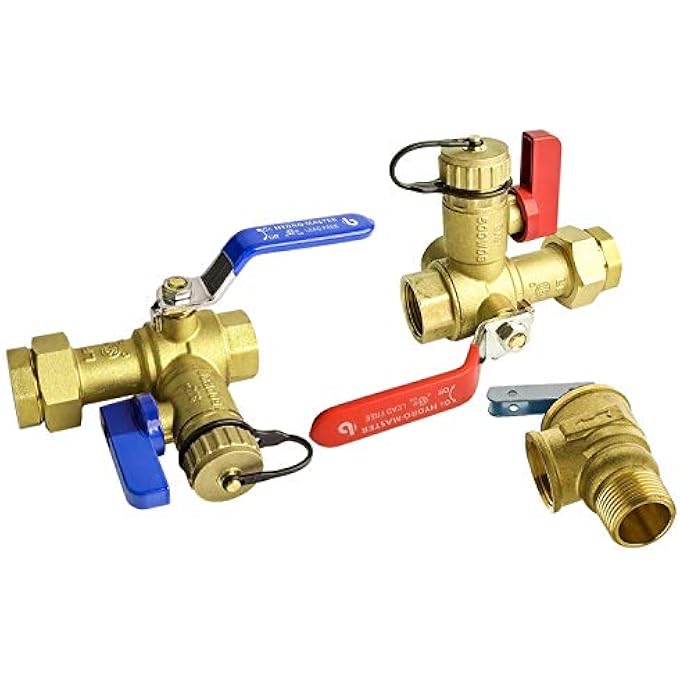 3/4-INCH IPS ISOLATOR TANKLESS WATER HEATER SERVICE VALVE KIT WITH PRESSURE RELIEF VALVE, CLEAN BRASS - Image 2