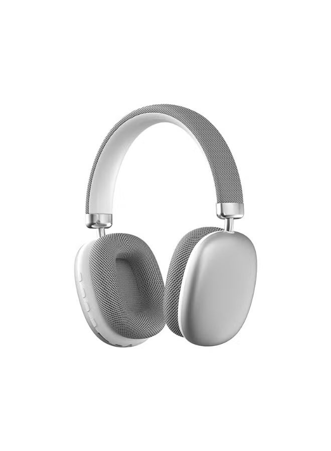 Silver Wireless Over-Ear Bluetooth 5.4 Headphones - 40MM Hi-Fi Sound, 30H Playtime, Multi-Mode (AUX/TF/FM), 7.68x6.7x3.15" - Image 1