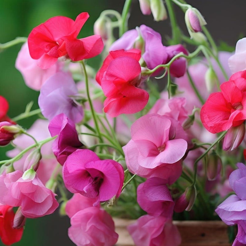 Sweet Pea Bijou Mixed Seeds  Dwarf, Fragrant Blooms in Array of Colours  Ideal for Borders, Containers & Edging  Compact Climbing Variety
