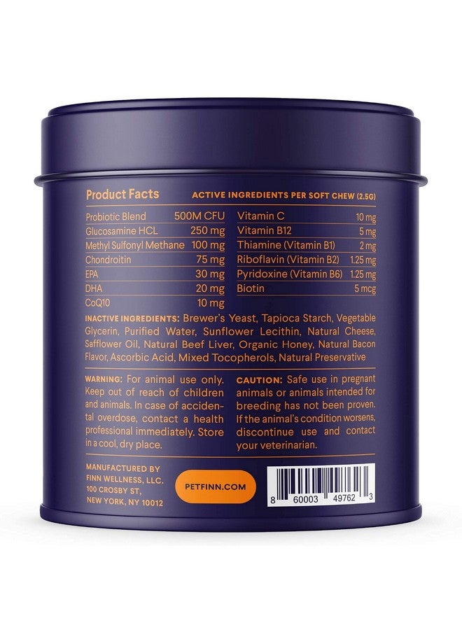 فين فيتامينات متعددة للكلاب - مكمل غذائي يومي متعدد الفيتامينات للكلاب مع البروبيوتيك وأوميجا 3 والجلوكوزامين | صحة الأمعاء والمناعة، ودعم المفاصل، وصحة القلب | 90 مضغة ناعمة - Image 4