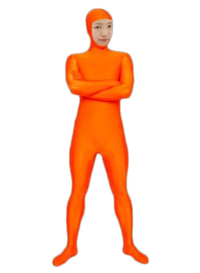VSVO Spandex Open Face Full Bodysuit Zentai Suit for Adults and children (Large, Orange) - Image 1