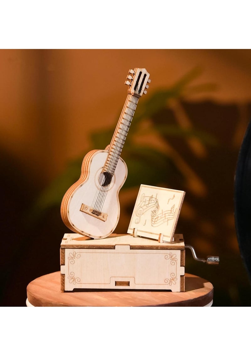 KASTWAVE 3D Wooden Puzzles, Mechanical Music Box, Guitar Building Model, Desktop Decoration DIY3D Puzzle Toys, Music Box Model Building Kits, Wooden Music Box, Creative Gifts for Teens and Adults - Image 1