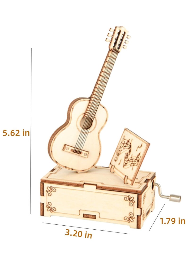 KASTWAVE 3D Wooden Puzzles, Mechanical Music Box, Guitar Building Model, Desktop Decoration DIY3D Puzzle Toys, Music Box Model Building Kits, Wooden Music Box, Creative Gifts for Teens and Adults - Image 5