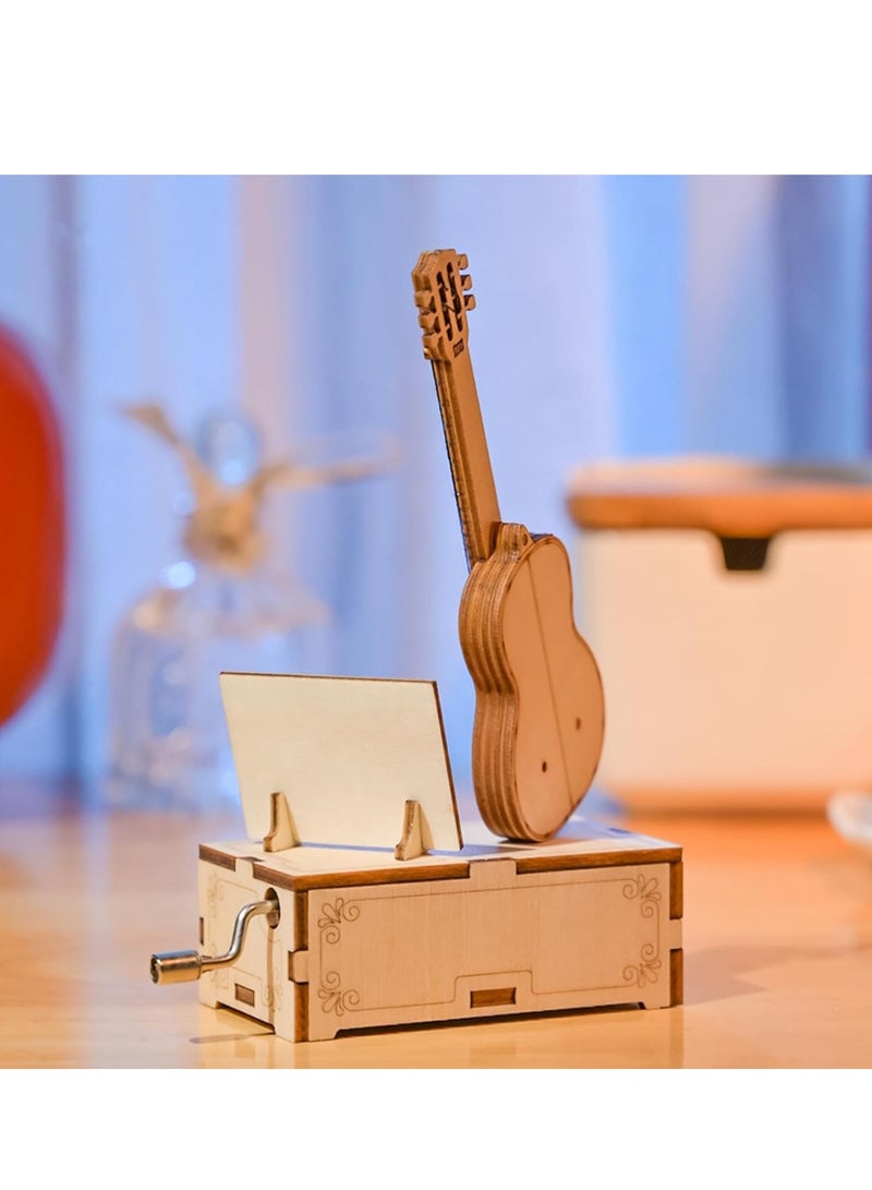 KASTWAVE 3D Wooden Puzzles, Mechanical Music Box, Guitar Building Model, Desktop Decoration DIY3D Puzzle Toys, Music Box Model Building Kits, Wooden Music Box, Creative Gifts for Teens and Adults - Image 4