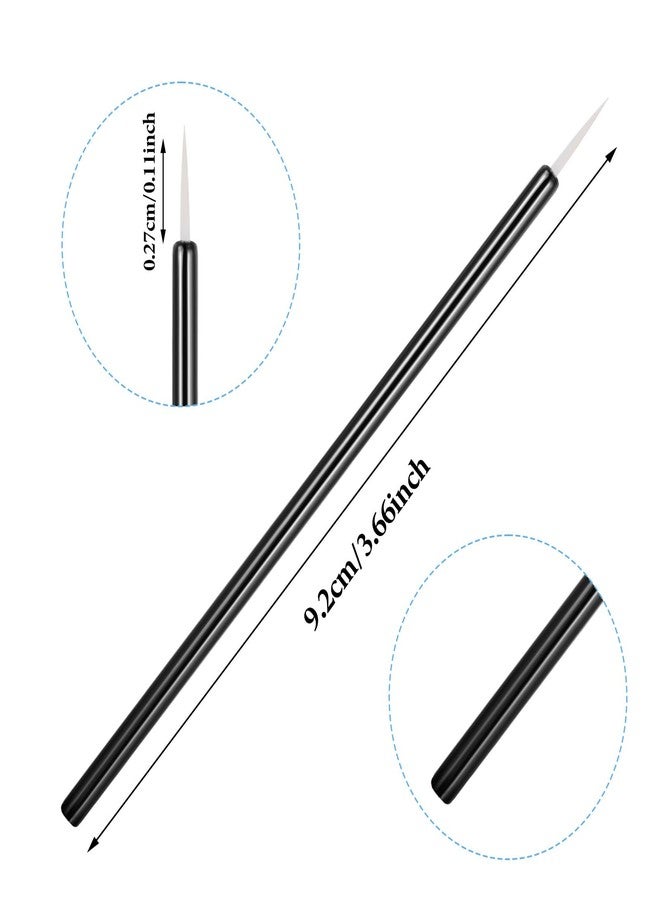 Psiriol 100PCS Ultra-fine Point Eye Liner, Disposable Eyeliner Brushes, Black Disposable Eyeliner Brush Kit with Covers On the Hair, Wands Applicator for Eyeliners, Lip Liners, Eye Makeup, Eyelashes (3.7Inch) - Image 2