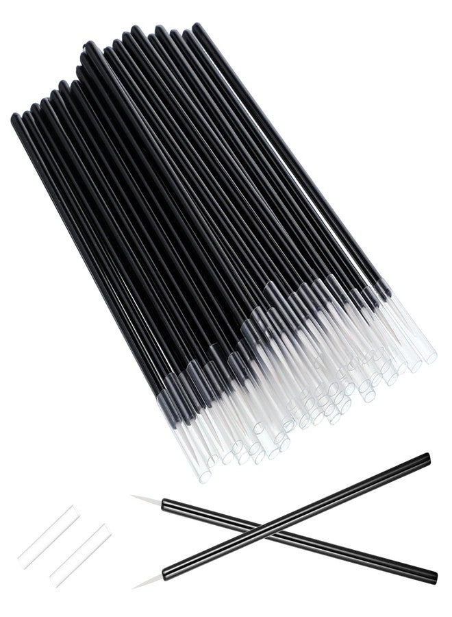 Psiriol 100PCS Ultra-fine Point Eye Liner, Disposable Eyeliner Brushes, Black Disposable Eyeliner Brush Kit with Covers On the Hair, Wands Applicator for Eyeliners, Lip Liners, Eye Makeup, Eyelashes (3.7Inch) - Image 1