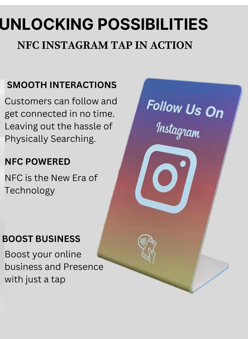 Generic NFC Instagram Stand for Business, Increase Instagram Followers, Premium Material. (Stand Medium) - Image 2