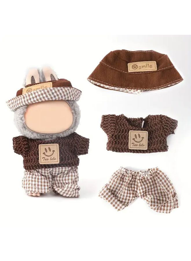Coffee Color Doll Clothes Set Hat Pants Top For 5 9 To 6 7 Inch Dolls Gift - Image 4