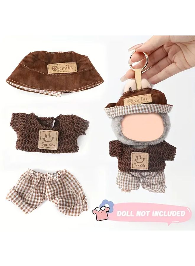 Coffee Color Doll Clothes Set Hat Pants Top For 5 9 To 6 7 Inch Dolls Gift - Image 1
