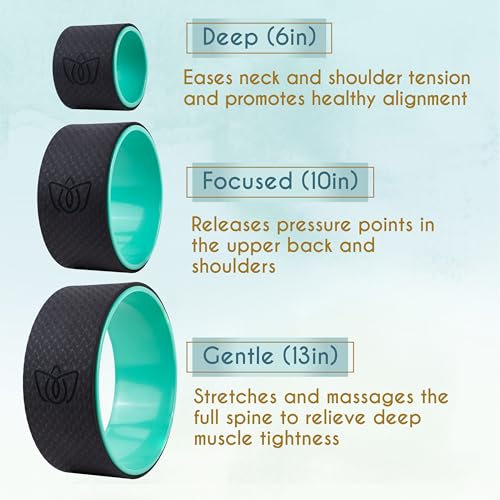 Florensi Back Stretcher Yoga Wheel - 3-Pack, Green - Foam Roller & Back Roller Wheel for Pain Relief & Spinal Stretching - Image 2