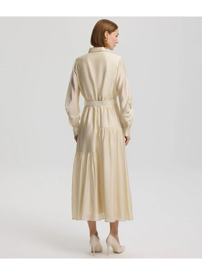 ابيكول فستان قميص بحزام