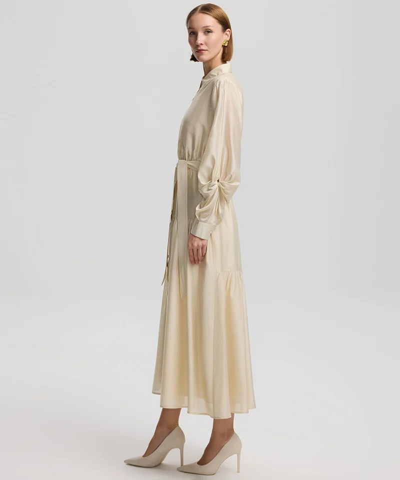 ابيكول فستان قميص بحزام