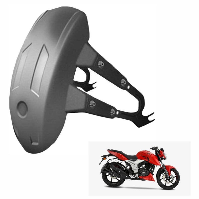 Asryd حماية الطين المرنة للإطار الخلفي من Asryd للدراجة - مادة ABS متوافقة مع TVS Apache 160 4V، سوداء - Image 1