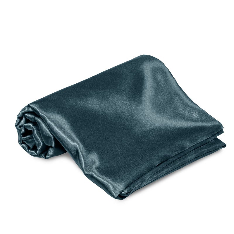 Homiest Deep Sea Blue Satin Flat Sheet Queen Flat Sheet Only  Queen Top Sheet Silky Bedding Flat Sheet for Queen Mattress  Luxury & Ultra Soft Flat Bed Sheet Single Flat Sheets Sold Separately - Image 2