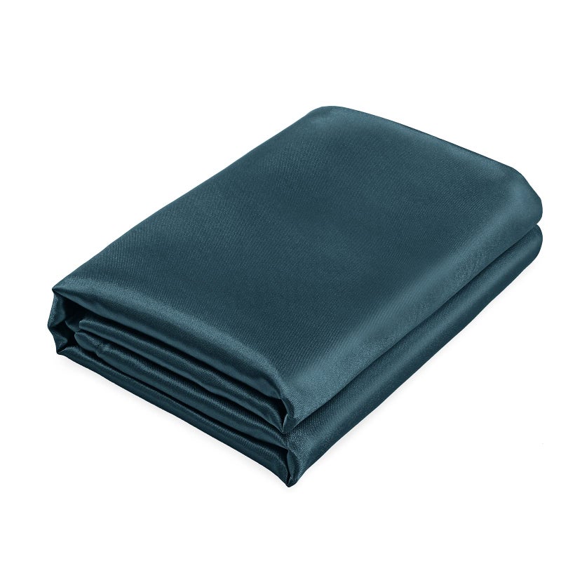 Homiest Deep Sea Blue Satin Flat Sheet Queen Flat Sheet Only  Queen Top Sheet Silky Bedding Flat Sheet for Queen Mattress  Luxury & Ultra Soft Flat Bed Sheet Single Flat Sheets Sold Separately - Image 1