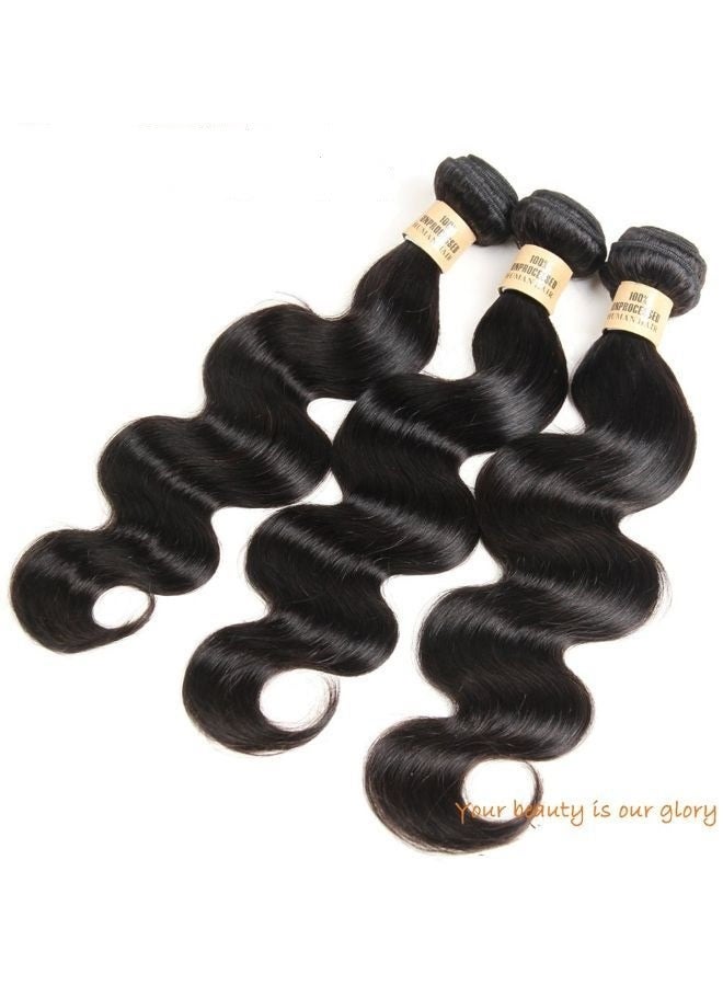 VIOLET وصلات شعر بشري مموج مكونة من 3 قطع أسود - Image 2