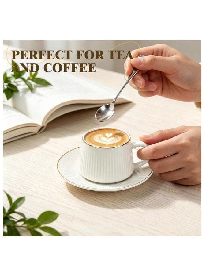 LATEEN 6 Sets Of Luxury Porcelain Turkish Coffee Cup Set Elegant Design Modern Espresso Cup Set Boutique Arabic Tea Cups Arabic Coffee Cup - Image 3
