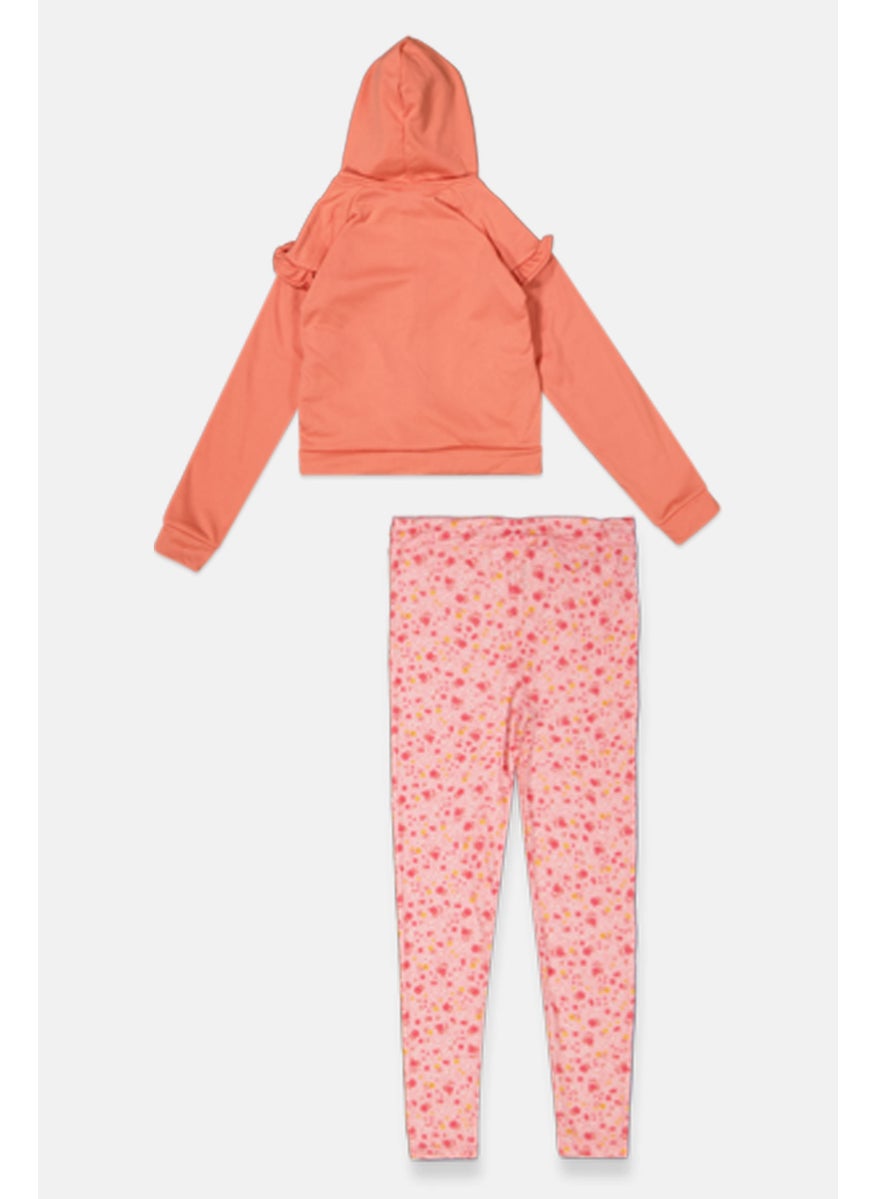 Body Glove - Kids Girl 2 Piece Hoodie And Pants Set, Peach/Pink - Image 1