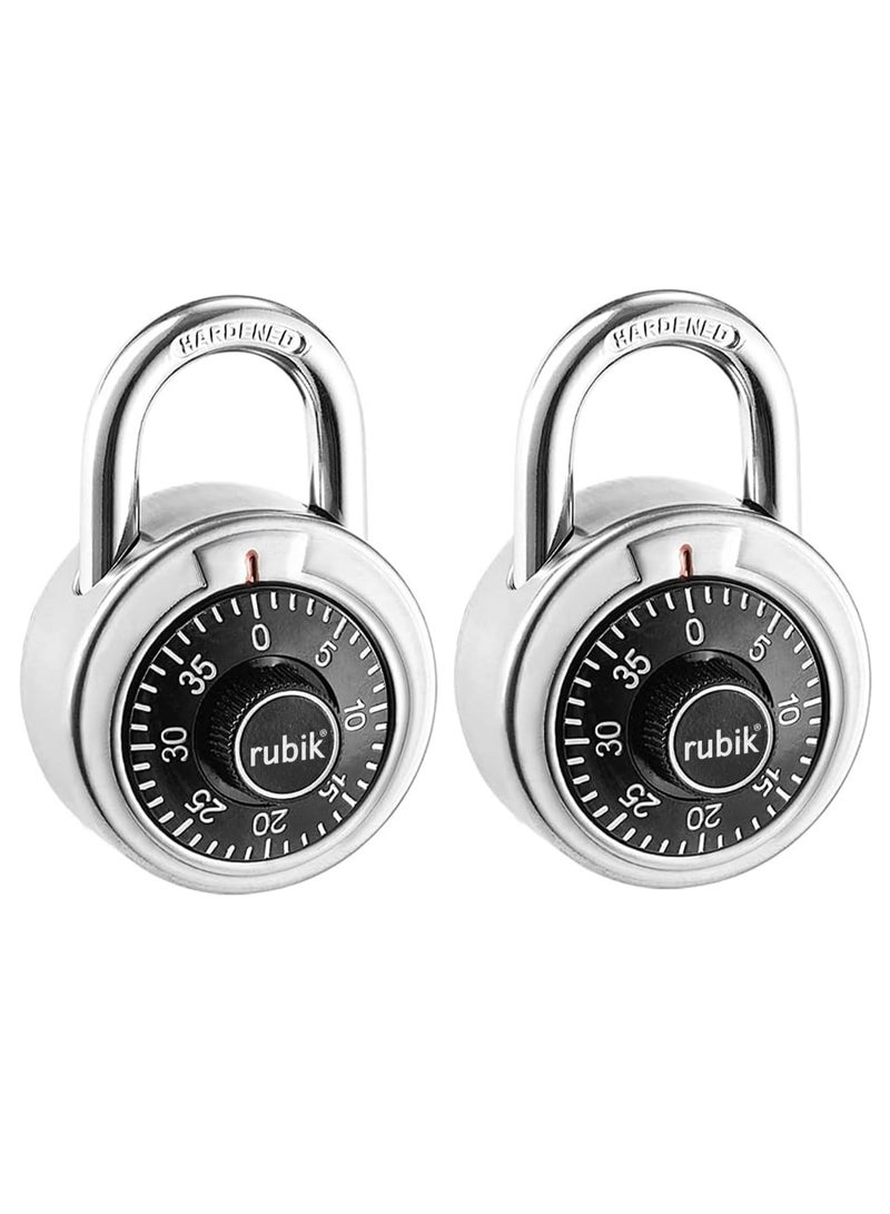 Rubik 3-Dials Combination Padlock, Alloy Steel Security Lock for Door, Cabinets, Toolbox (2 Pack)  - Image 1