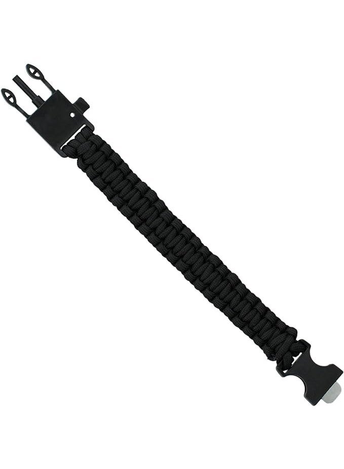 Survival Bracelet - Black Emergency Whistle for Hiking and Camping Compass - Image 3