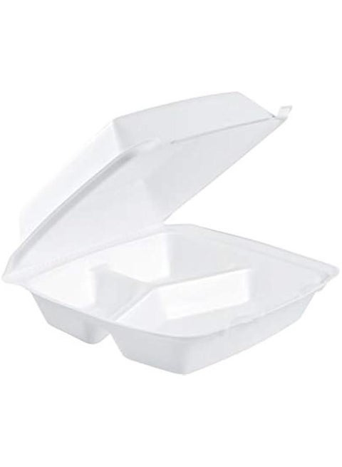 Foam Hinged Container, 8.5 Inches, Case of 200, White