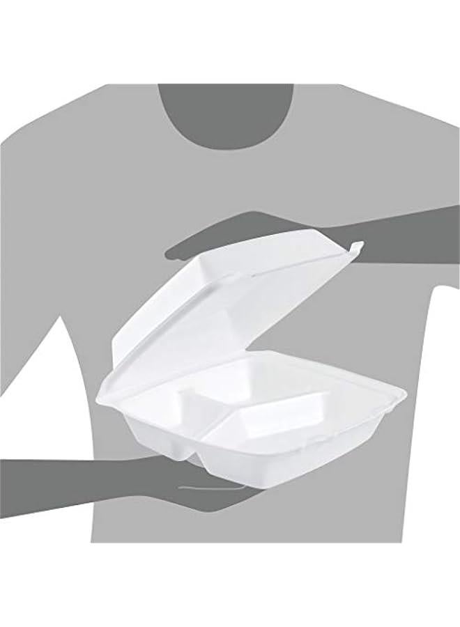 Foam Hinged Container, 8.5 Inches, Case of 200, White