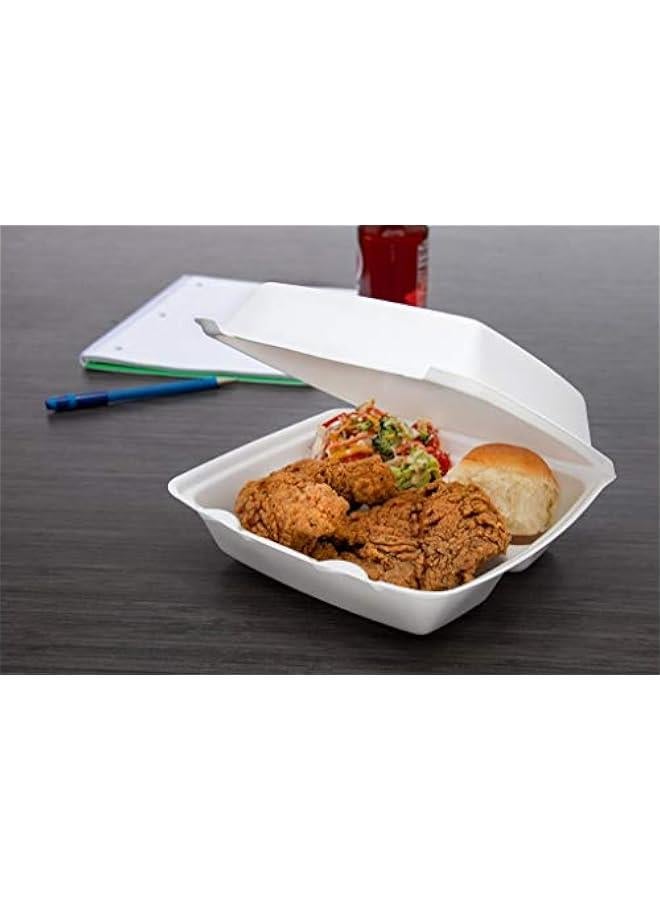 Foam Hinged Container, 8.5 Inches, Case of 200, White