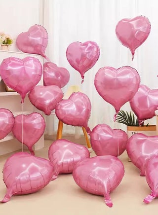 20-Piece Heart Decorative Inflatable Balloons Set with ribbons for Birthday Party Wedding Valentine's Day Celebration Activities 45cm - view 3
