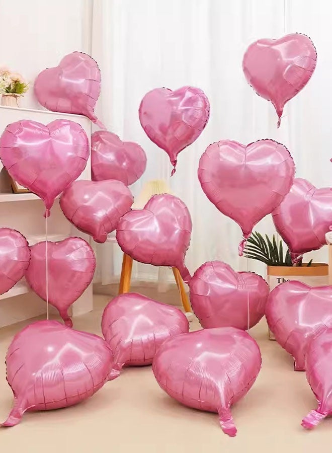 20-Piece Heart Decorative Inflatable Balloons Set with ribbons for Birthday Party Wedding Valentine's Day Celebration Activities 45cm - Image 3
