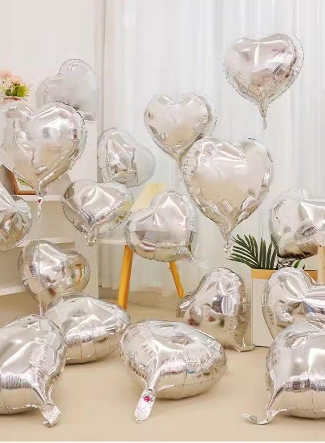 20-Piece Heart Decorative Inflatable Balloons Set with ribbons for Birthday Party Wedding Valentine's Day Celebration Activities 45cm - Image 4