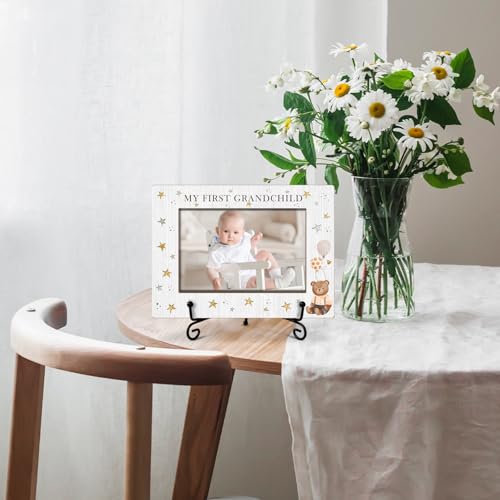 AWDSTN My First Grandchild Wooden Photo Frame Mothers Day Gifts Love Gifts for Grandma Nana, Wooden Photo Frame with Iron Stand for Tabletop or Desktop Display, Home Table Decor (4x6" Horizontal Photo) - 38 - Image 5