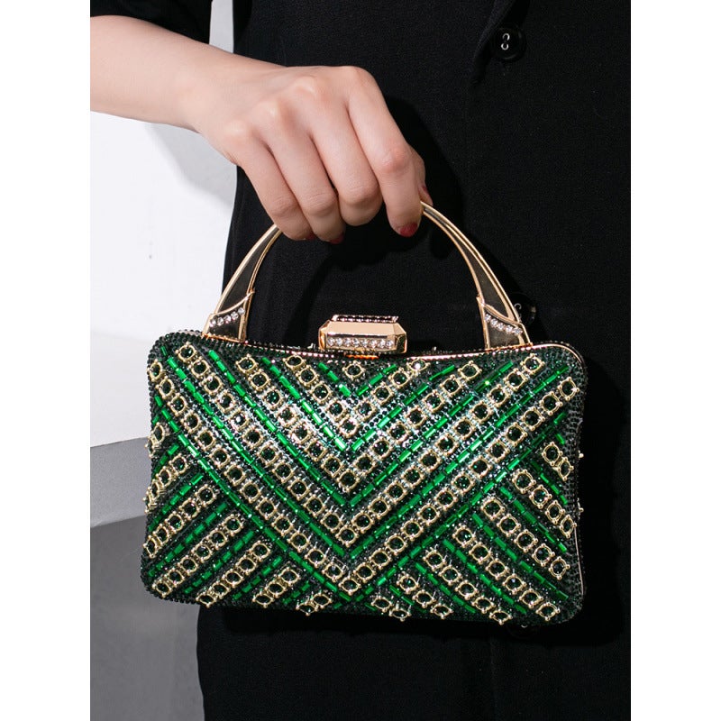 Bing Shiny Diamond Dinner Bag Vintage Banquet Handbag High-End Sense Diamond-Studded Famous Yuan Bag - Image 3