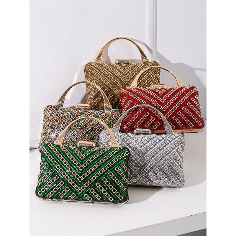 Bing Shiny Diamond Dinner Bag Vintage Banquet Handbag High-End Sense Diamond-Studded Famous Yuan Bag - Image 5