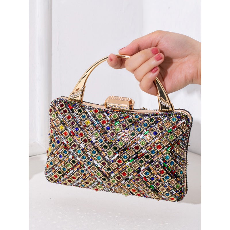 Bing Shiny Diamond Dinner Bag Vintage Banquet Handbag High-End Sense Diamond-Studded Famous Yuan Bag - Image 4