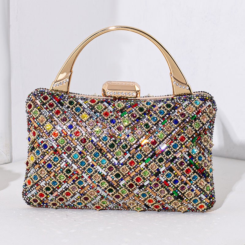 Bing Shiny Diamond Dinner Bag Vintage Banquet Handbag High-End Sense Diamond-Studded Famous Yuan Bag - Image 1