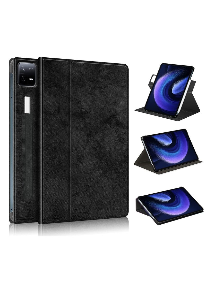 Tablet Accessories for Xiaomi Pad 6/6 Pro 360 Rotation Stand Smart Leather Tablet Case - Image 1