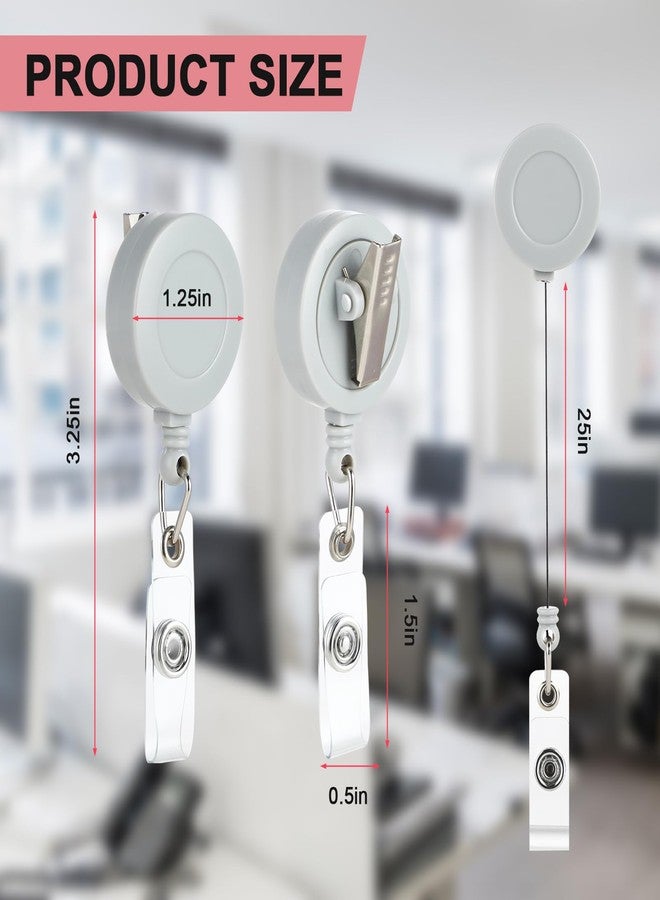Coinarin Retractable Badge Reels with Swivel Clip - Bulk Heavy Duty Retractable Badge Holders, ID Card Name Tag Holder Clips for Teacher Student Worker Employee (Pack of 12) - Image 4